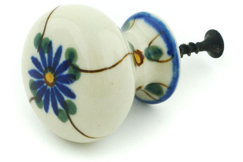 Polish Pottery Drawer knob 1-3/8 inch Aster Trellis