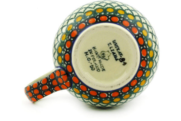 Polish Pottery 16 oz Bubble Mug Orange Tranquility UNIKAT