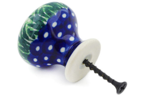 Polish Pottery Drawer knob 1-3/8 inch Rooster Parade UNIKAT