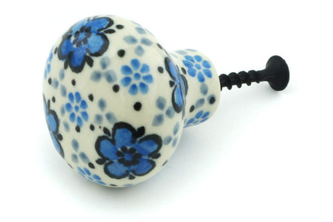 Polish Pottery Drawer knob 1-1/2 inch Flowing Blues