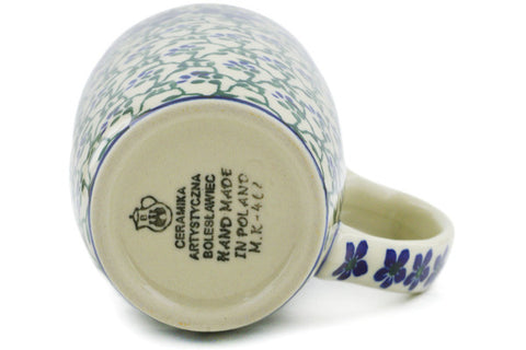 Polish Pottery Latte Mug Blue Dogwood