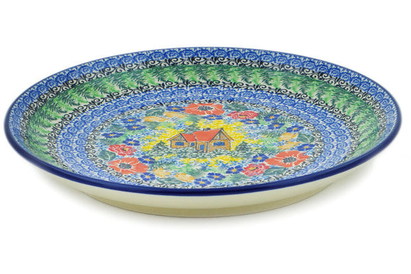 Polish Pottery 10½-inch Dinner Plate Cabin Meadow UNIKAT