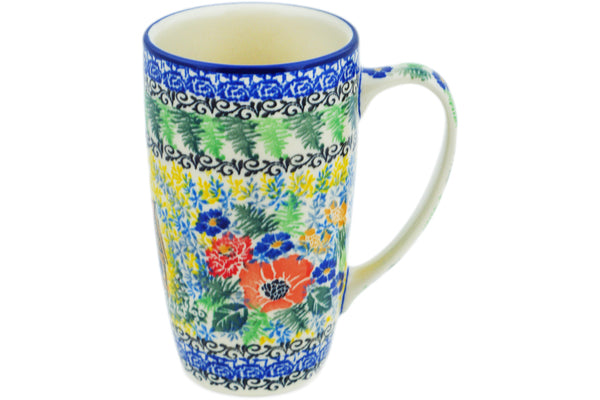 16 oz Mug Tall Latte Unikat - Color Palette Polish Pottery