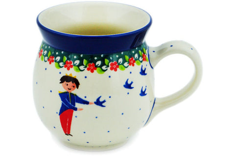 Polish Pottery 16 oz Bubble Mug Bird Prince