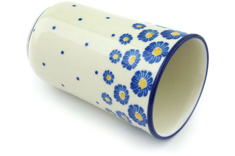 Polish Pottery 15 oz Tumbler Blue Zinnia