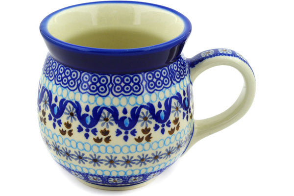 Polish Pottery 16 oz Bubble Mug Blue Ice