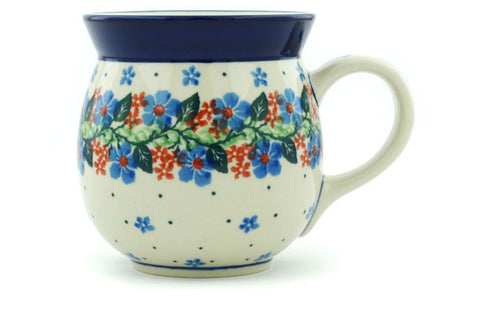 Polish Pottery 16 oz Bubble Mug Summer Wreath