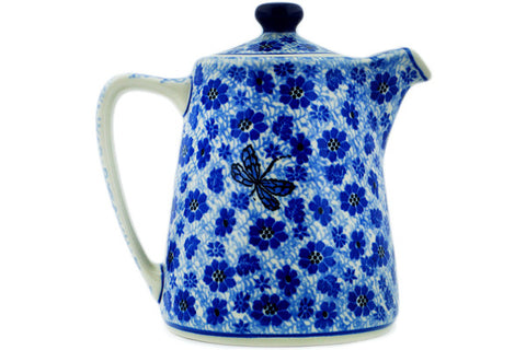 Polish Pottery 37 oz Tea or Coffee Pot Misty Dragonfly