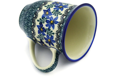 Polish Pottery Bistro Mug Blue Violets