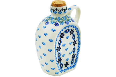 Polish Pottery 19 oz Bottle Blue Drops