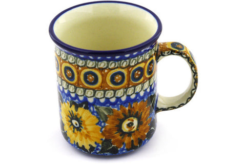 Polish Pottery 10 oz Mug Autumn Chrysanthemums UNIKAT