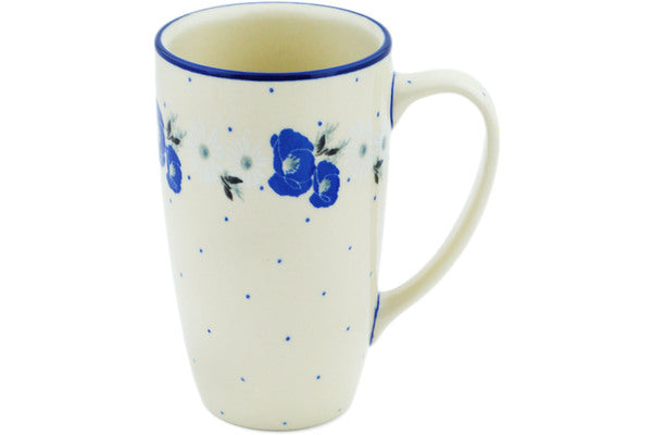 Polish Pottery Latte Mug Daisy Crown