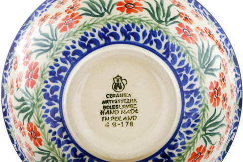 Polish Pottery Cereal Bowl April Showers
