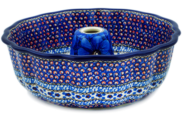 Polish Pottery bundt cake Cobalt Poppies UNIKAT – CeramikaArtystyczna