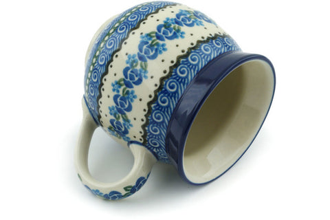 Polish Pottery 12oz Bubble Mug Blue Bud Sea