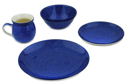 Polish Pottery 4-Piece Place Setting Starry Night UNIKAT