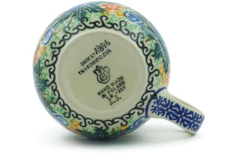 Polish Pottery 8 oz Bubble Mug Spring Rose UNIKAT