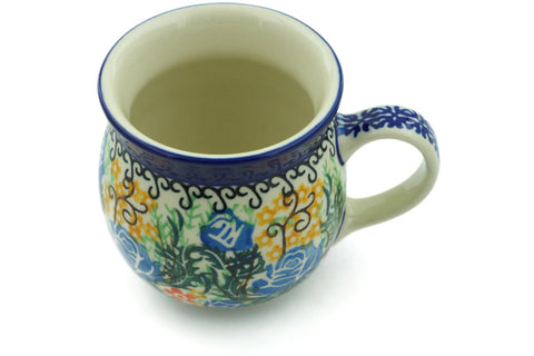 Polish Pottery 8 oz Bubble Mug Spring Rose UNIKAT