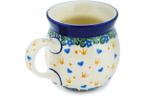 Polish Pottery 8 oz Bubble Mug Blue Castle Princess