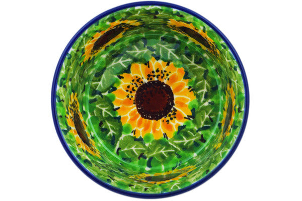 Polish Pottery Small Ramekin Bowl Sunflower Bliss UNIKAT