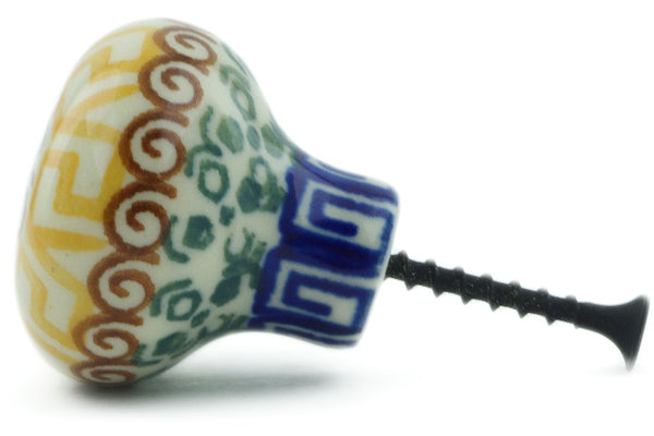 Polish Pottery Drawer knob 1-1/2 inch Grecian Sea