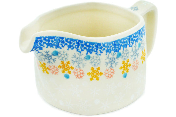 Polish Pottery 13 oz Creamer Happy Snowflakes