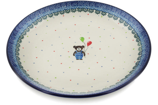 Polish Pottery 10½-inch Dinner Plate Teddy Bear UNIKAT