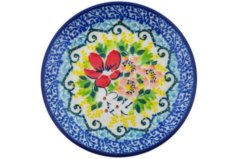 Polish Pottery Mini Plate, Coaster plate Petal Dance UNIKAT