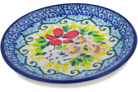 Polish Pottery Mini Plate, Coaster plate Petal Dance UNIKAT