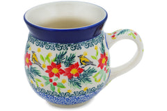 16 oz Mug with Cover Fits Car Cup Holder Unikat - Color Palette Polish  Pottery