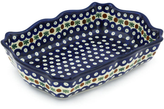 Polish Pottery 11" Rectangular Baker Mosquito