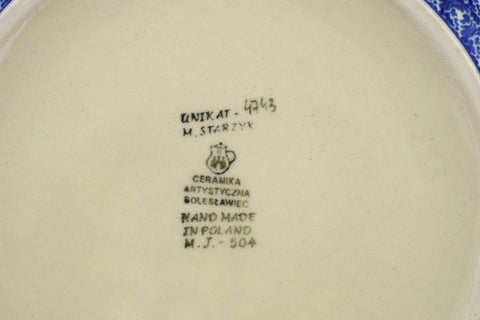 Polish Pottery 12-inch (8 quarts) Mixing Bowl Yellow Garden UNIKAT