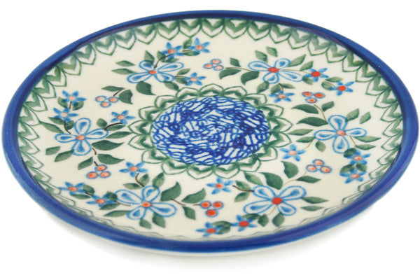 Polish Pottery Toast Plate Azure Blooms