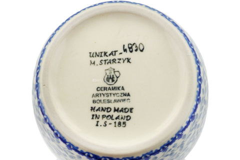 Polish Pottery 5 Cup Carafe Waiting Birds UNIKAT