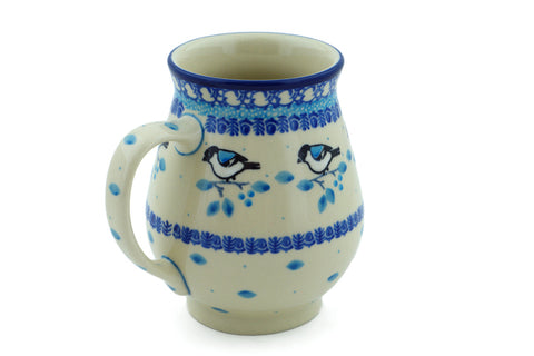 Polish Pottery 17 oz Mug Winter Sparrow