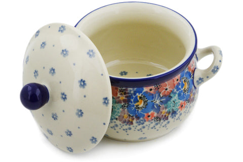 Polish Pottery 12 oz Bouillon Cup with Lid Autumn Bunch UNIKAT
