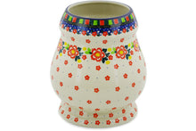 Polish Pottery 9" Vase Floral Puzzles UNIKAT - Thumbnail 2