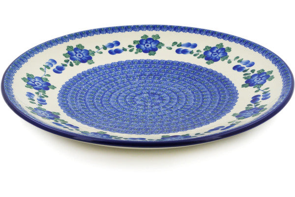Polish Pottery 14" Platter Blue Poppies