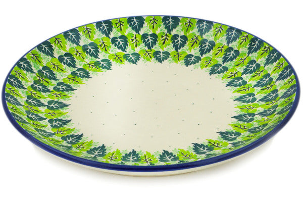 Polish Pottery 10½-inch Dinner Plate Leaves Of Green