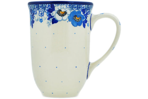 Polish Pottery 19 oz Mug Blue Spring Blue