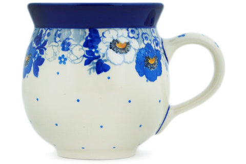 Polish Pottery 12oz Bubble Mug Blue Spring Blue