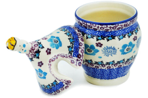Polish Pottery 12 oz Honey Jar Blooming Blues
