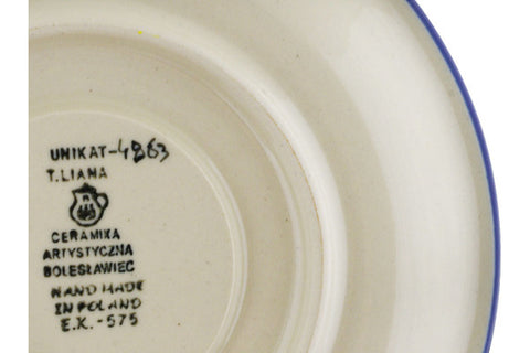 Polish Pottery 10 oz Cup with Saucer Carnation Valley UNIKAT