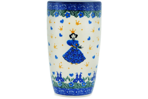 Polish Pottery Latte Mug Blue Castle Princess
