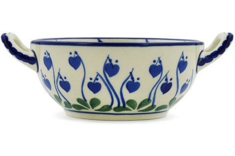 Polish Pottery 10 oz Bouillon Cup Bleeding Heart Peacock