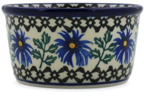 Polish Pottery Small Ramekin Bowl Blue Chicory