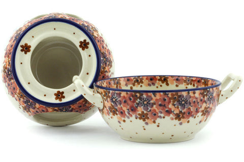 Polish Pottery 10 oz Fondue Set Autumn Space UNIKAT