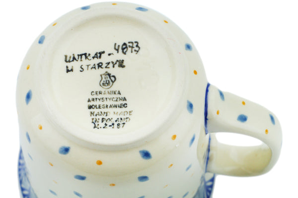Polish Pottery Bistro Mug Pastel Hooter UNIKAT