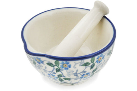 Polish Pottery Small Mortar and Pestle Summer Wind