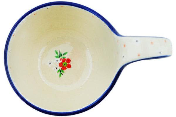 Polish Pottery 16 oz Bowl with Loop Handle Blushing Blooms